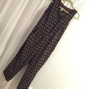 Navy patterned jumpsuit