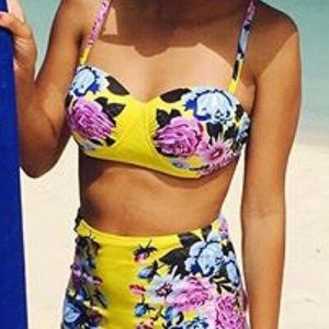 Retro Floral Bikini Top Only
