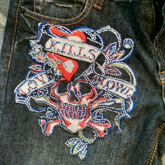 🚫SOLD🚫 NEW! Ed Hardy Jeans, "Love Kills Slowly" - Picture 4 of 4