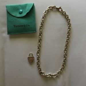 Tiffany & Co. heart lock charm and charm necklace