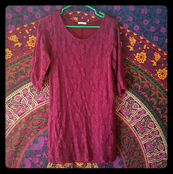 Beautiful wine colored dress.