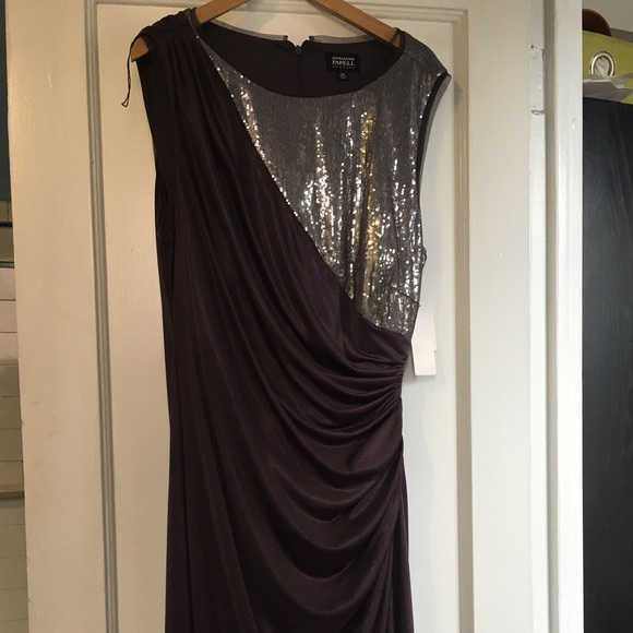 Adrianna Papell Sequin Jersey Dress 20 New