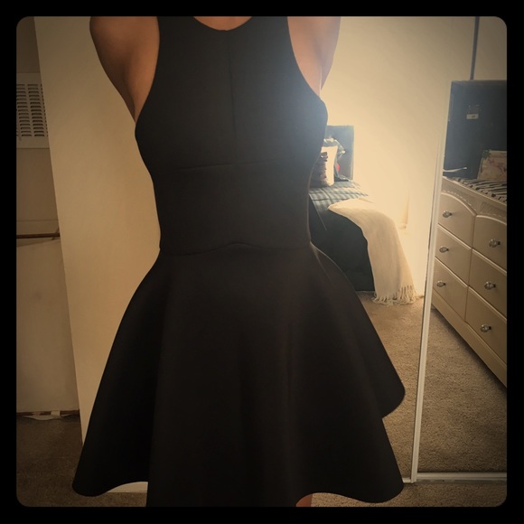 Neoprene style flare dress