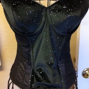 Victorias Secret Sparkle Velvet Bustier Corset 36D