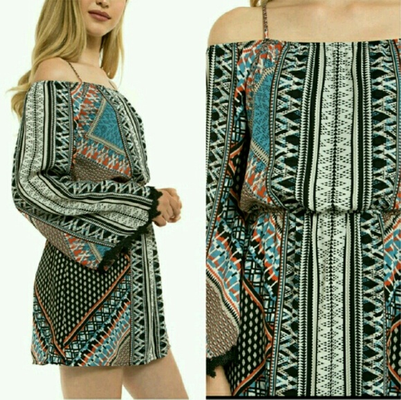 Teeze Me Dresses & Skirts - NWT Teeze Me Off the Shoulder Print Dress MEDIUM