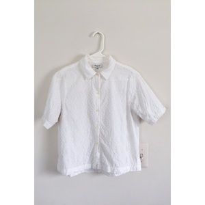Madewell tomboy work shirt embroidered crop