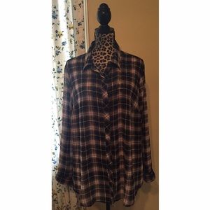 Open Back Plaid Top