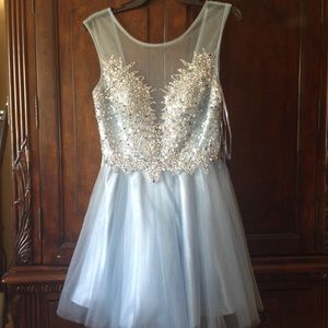 Gorgeous baby blue sequin top dress