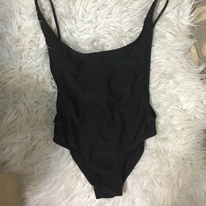 High Waisted Black One Piece Swimsuit