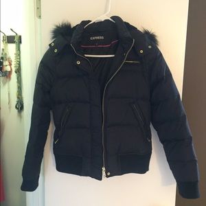 Black Express puffer coat