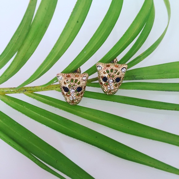 Gold Tiger Statement Studs/Earrings
