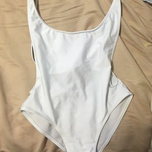 High Waisted White One Piece Swimsuit