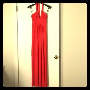 BEBE halter maxi dress