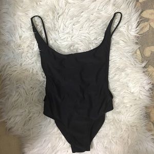 High Waisted Black One Piece Swimsuit