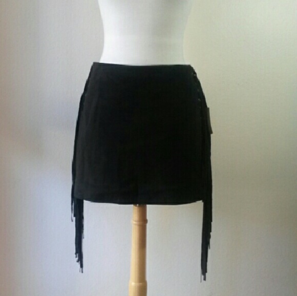 Black fringe skirt
