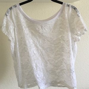 Sheer white crop top!