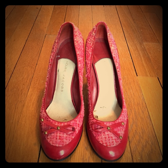Marc Jacobs Red Tweed Pumps