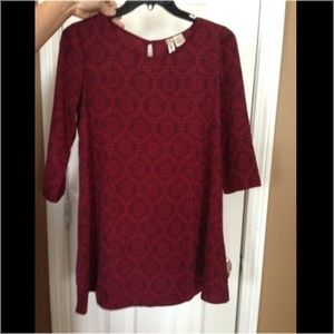 Red Patterned Mini Dress