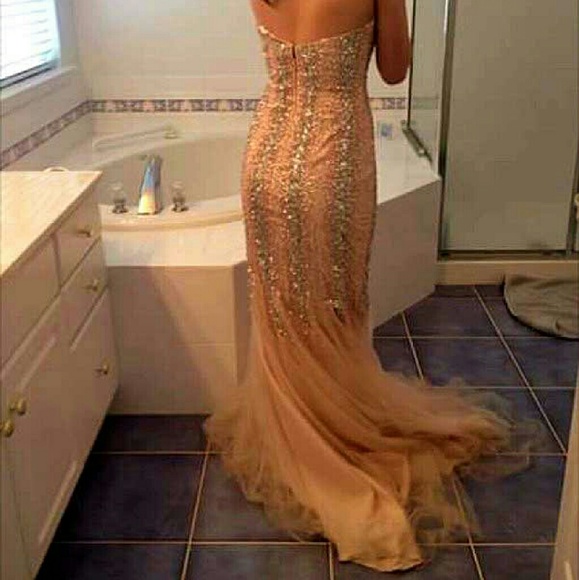 Terani Couture  Champagne Prom Dress - Picture 2 of 4