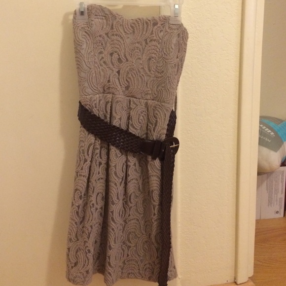 Cute mini lace dress with belt