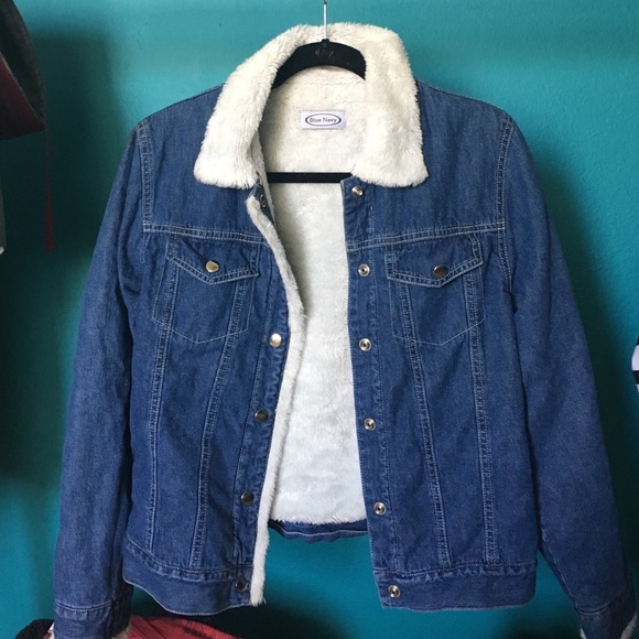 Faux fur denim jacket