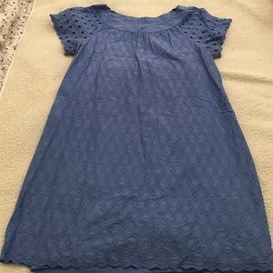 Blue Eyelet Cotton Shift