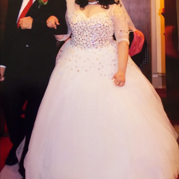 Wedding dress .. Bling, jeweled , size 18