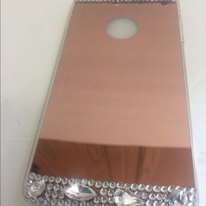Iphone 6s plus rose gold mirror case with stones