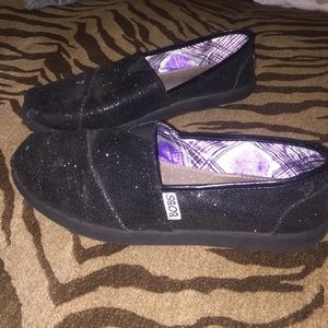 BOBS black glitter shoes