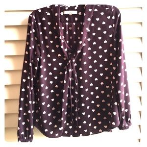 LOFT tie neck blouse
