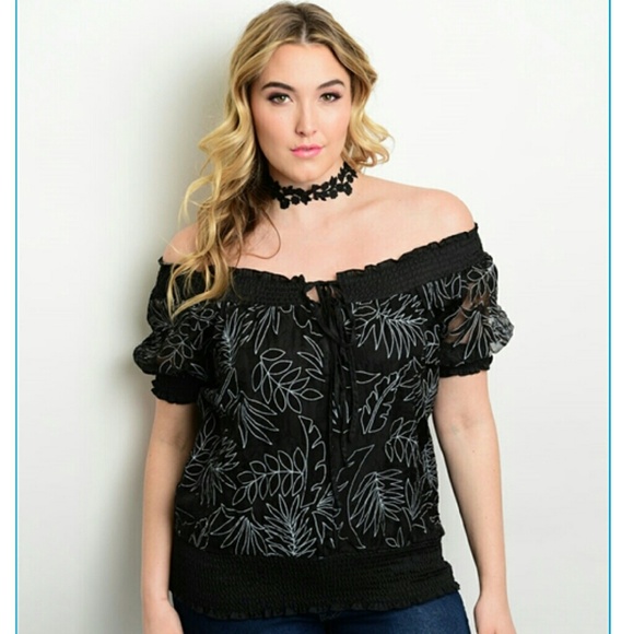 Tops - 'Give them the cold shoulder' - Plus Peasant Top