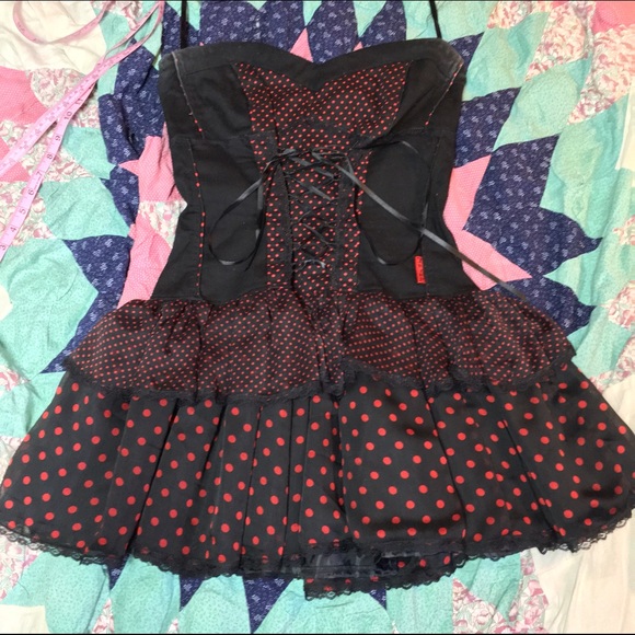 Tripp nyc Dresses & Skirts - Back Tripp Dress w Red Polka Dots