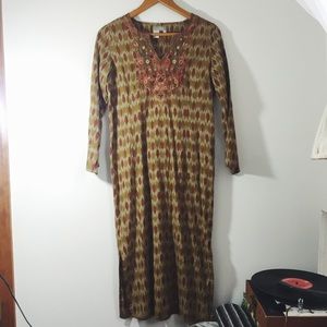 Embroidered Midi Dress