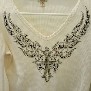 Reba - rhinestone design thermal shirt