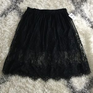 Lace illusion skirt