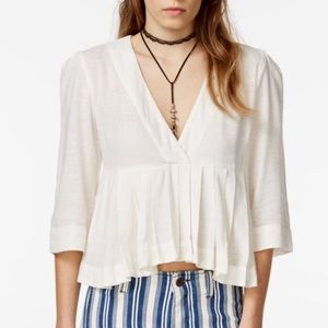 Free People 'Pleats On Me' Cropped Swing Top