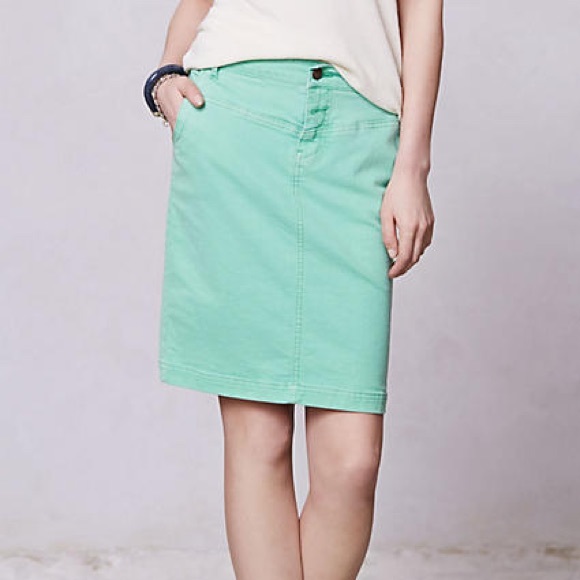 Anthro Denim Pencil Skirt