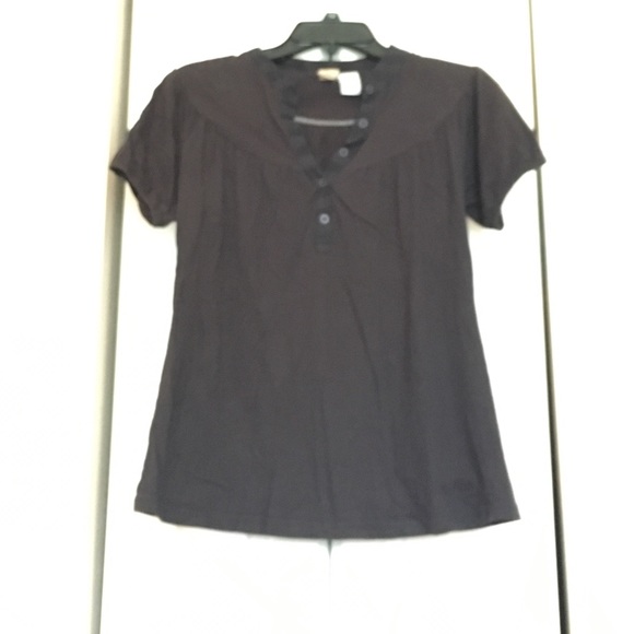 Black Billabong top. With buttons at chest. Sz. SM - Picture 1 of 3