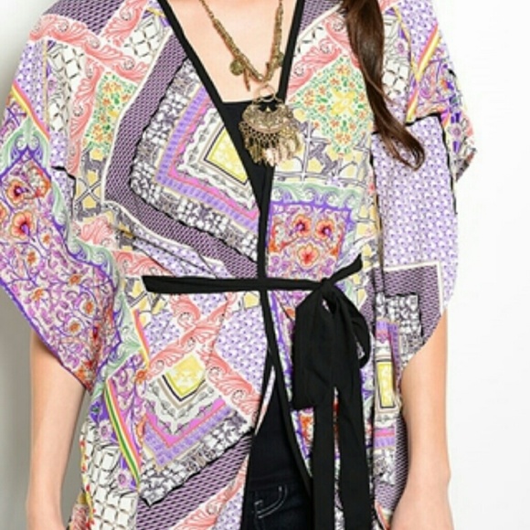 'Domo Arigato' Purple print kimono- STUNNING! - Picture 2 of 4