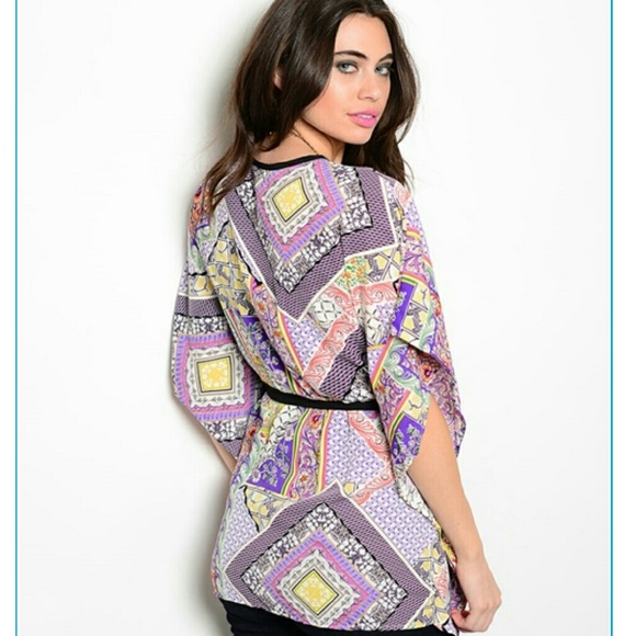 'Domo Arigato' Purple print kimono- STUNNING! - Picture 3 of 4