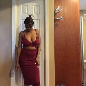 Strappy Cross Front Midi Bodycon Dress