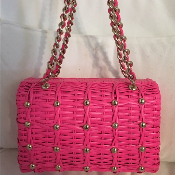 Kate Spade New York rare hot pink gold studded bag