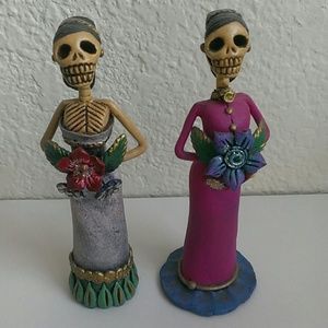 Dia de los muertos hand crafted ceramic dolls