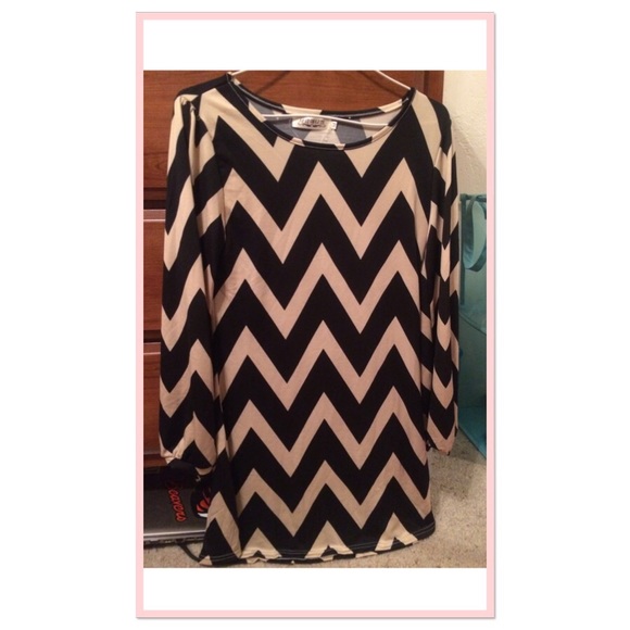 Long sleeve chevron dress