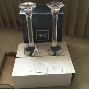 Helmsley full lead crystal candlesticks by Mikasa