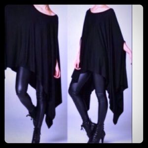 Size Large black trapeze top / Dress very on trend