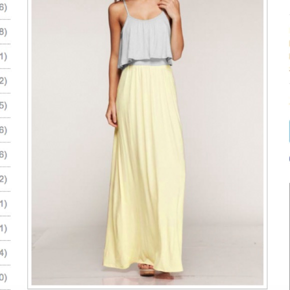 Perfect Yellow & Grey Spring / Summer Maxi Dress! - Picture 1 of 1