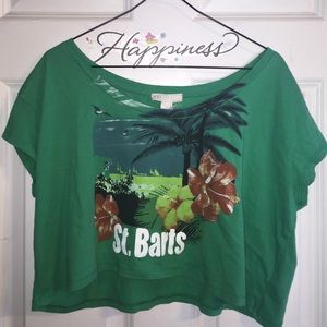 forever xxi green crop top