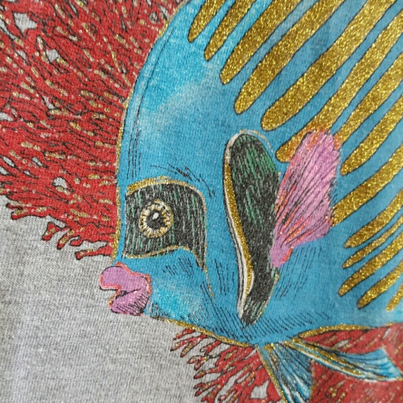 👕WOMEN'S FISH & CORAL T-SHIRT OR SLEEP SHIRT,  XL - Picture 3 of 4