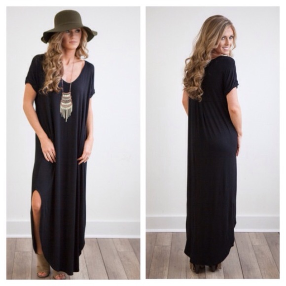 BLACK Tie Dye Loose Oversized Maxi dress - Picture 2 of 2